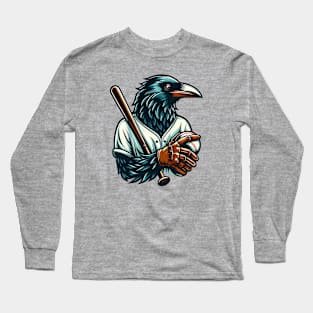 crows play baseball Long Sleeve T-Shirt